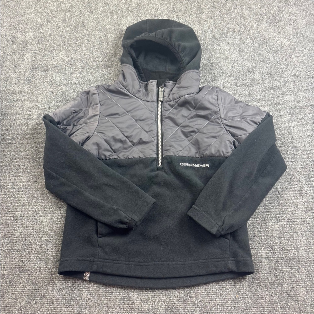 OBERMEYER Boys 1/4 Zip Pullover Puffer Fleece Hoodie size: Large